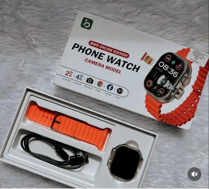 BW9 4G SIM + CAMERA MODEL Smart Watch  with Charger