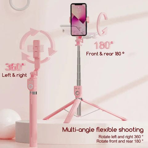 3in1 Selfie Stick Tripod With Wireless Remote And LED Fill Light